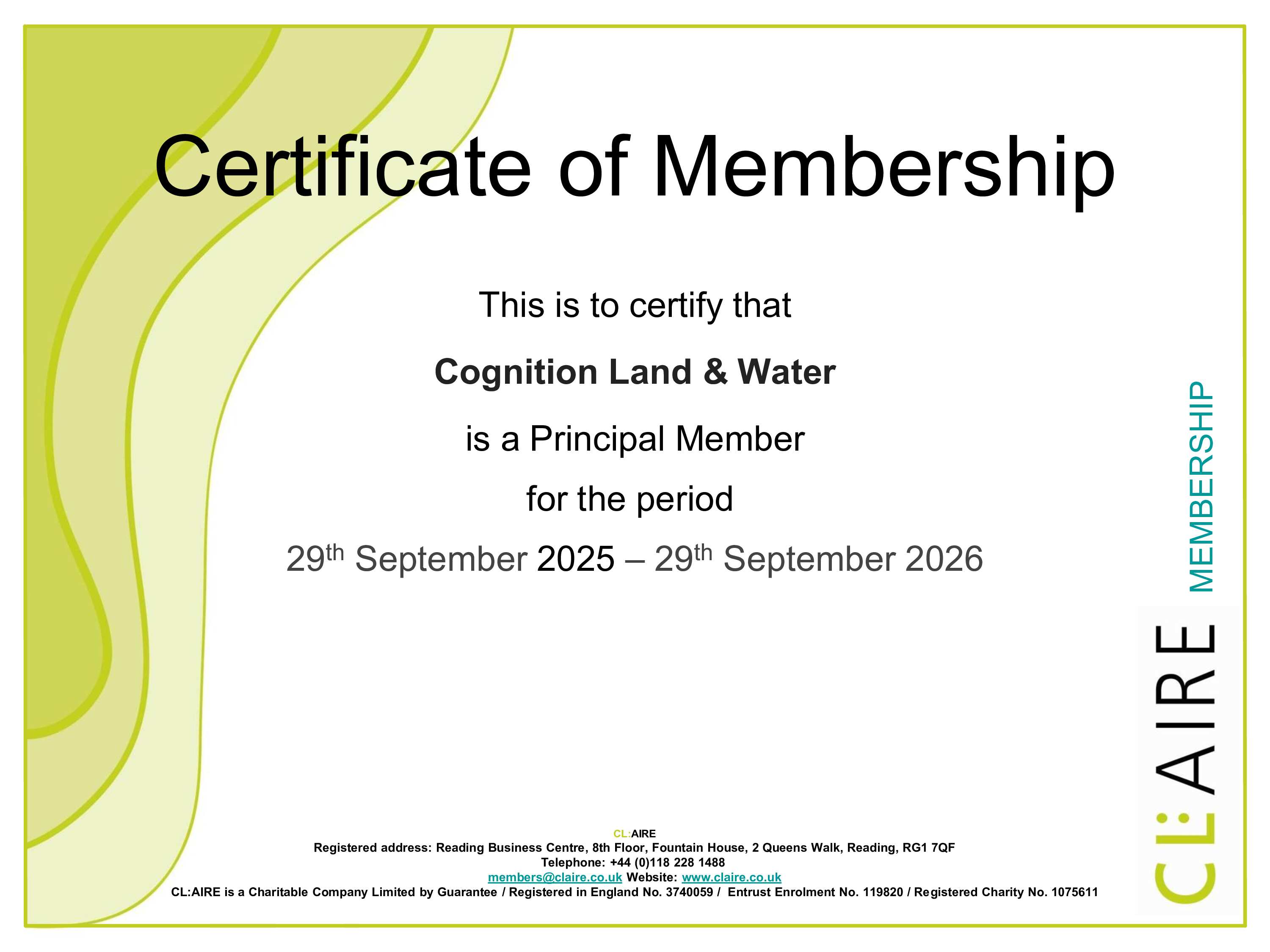 Cognition has Renewed our CL:AIRE Membership!